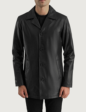 Urban Slate Black Leather Coat